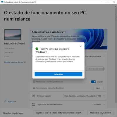 Microsoft suspende distribuição da aplicação de verificação de compatibilidade com Windows 11