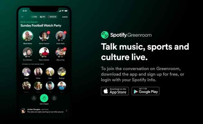 Spotify lança o Greenroom para concorrer com o Clubhouse